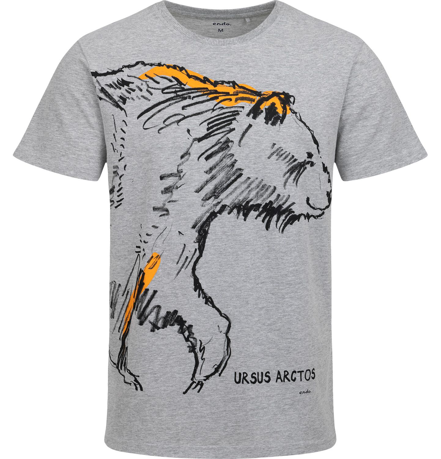 T-shirt Koszulka męska  szary XL niedźwiedź z nadrukiem  Endo