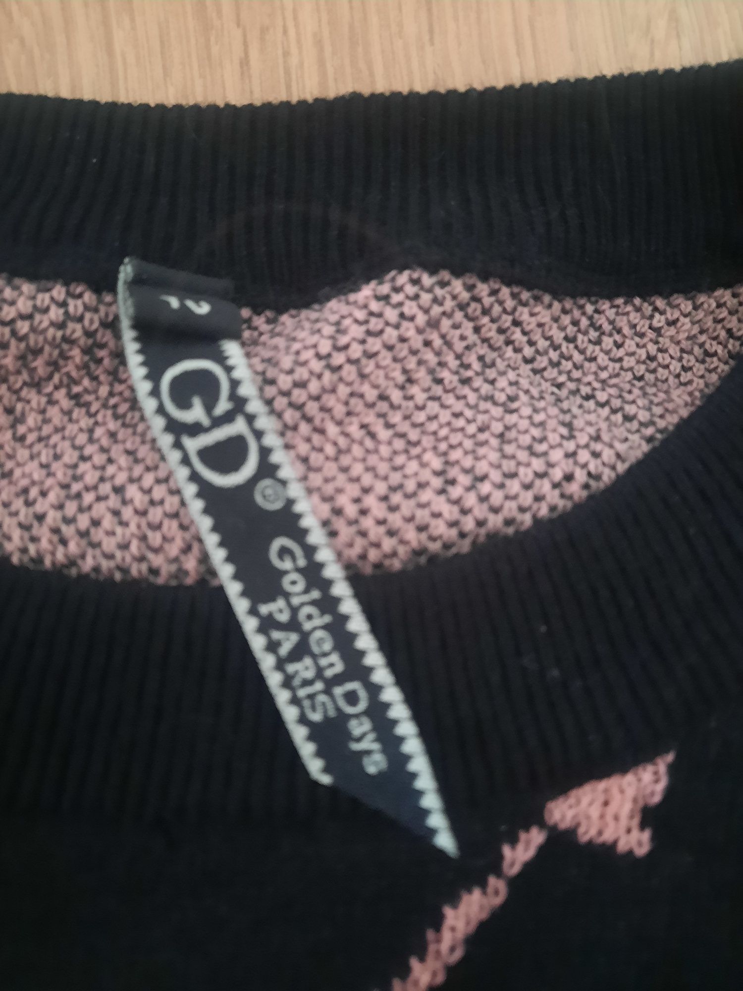 Sweter sweterek GD paris Francja kokarda kokardki czarny