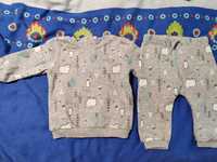 Ciepły zestaw niemowlecy bluza i spodnie rozmiar 3-6 miesięcy
