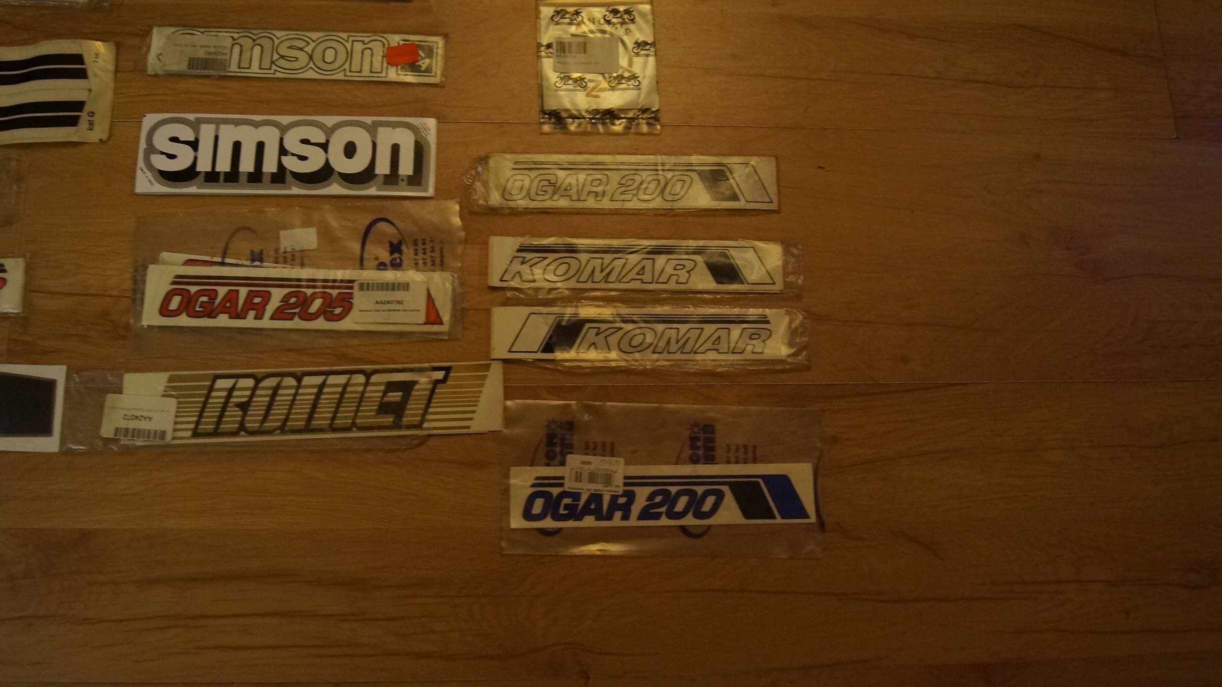 Motocyklowe naklejki PRL MZ Jawa WSK Romet Simson Junak Komar