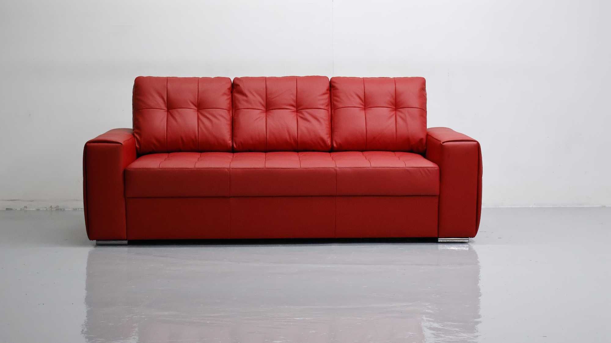 3 osobowa sofa, kanapa, czerwona SKÓRA naturalna madras 6038 SALON