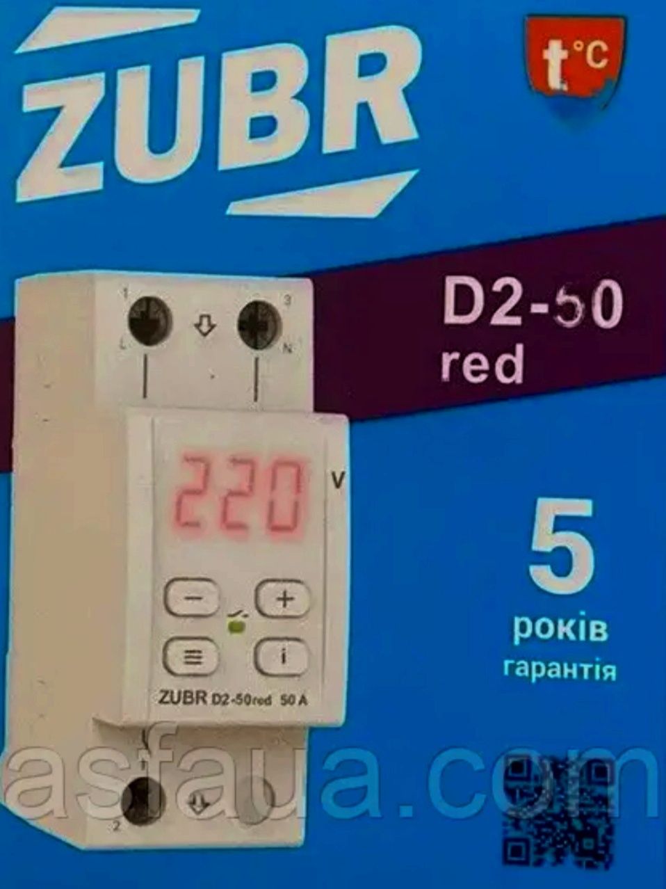 Реле напряжения ZUBR D2-32/40/50/63 red