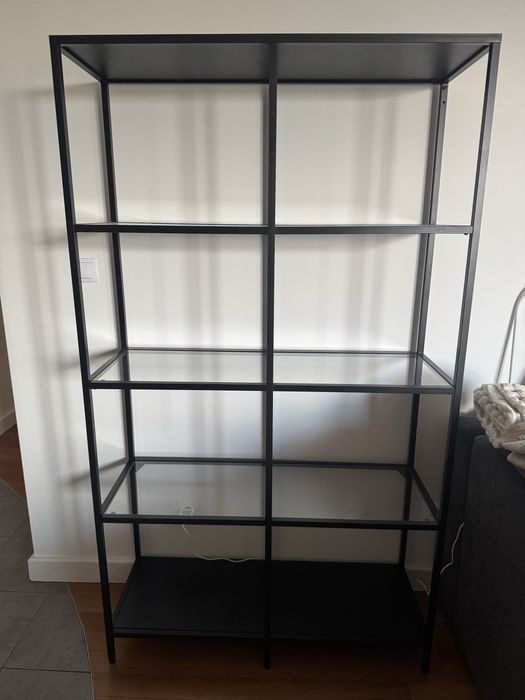 Regał VITTSJÖ IKEA czarnobrąz/ szkło
