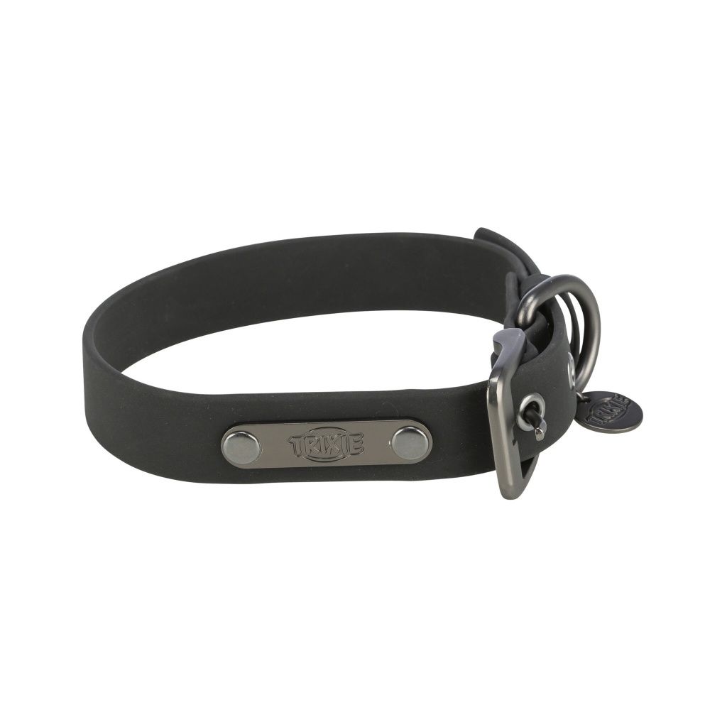 obroża dla psa, czarna, PVC, S–M: 30–37 cm/20 mm