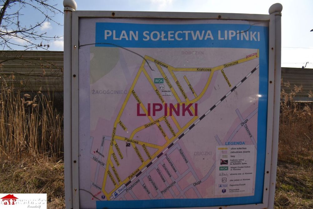 Budowlana z planem zagospodarowania Lipinki 20 km od W-wy,  PKP