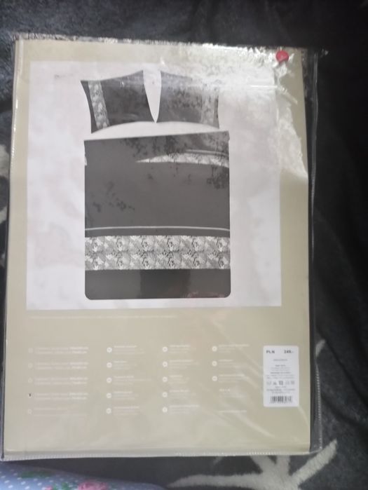 Pościel czarna złoto srebrne hafty, home&you, 220x200