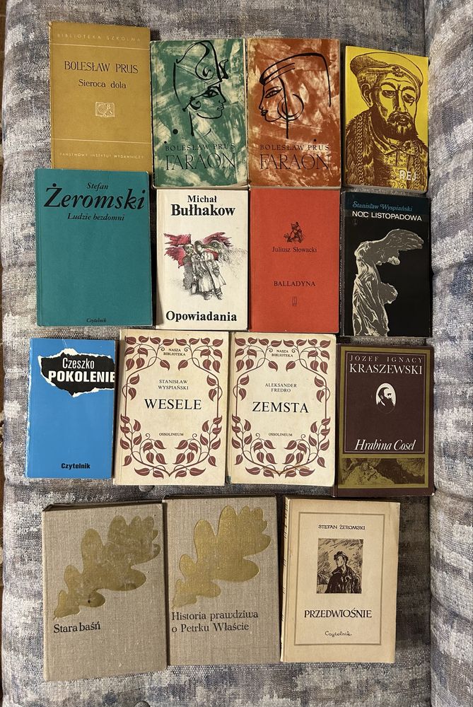 15 książek - literatura klasyczna - m.in Prus Żeromski Fredro Bułhakow