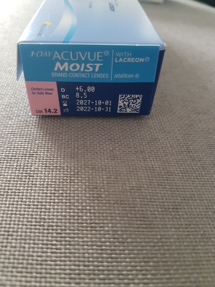 Soczewki kontaktowe jednodniowe +6.00 acuvue moist