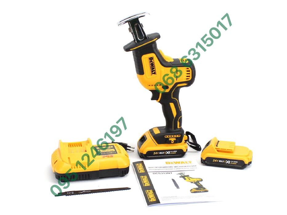 Аккумуляторная шабельная пила DeWalt DCS312NT 24V 4Ah 3300 об/мин