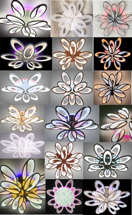 Светодиодная люстра с пультом цветной подсветкой диммер лед RGB ЛС