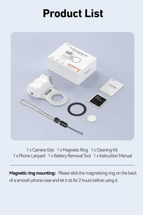 TELESIN Grip magnético controlo remoto Compatível iPhone/Android