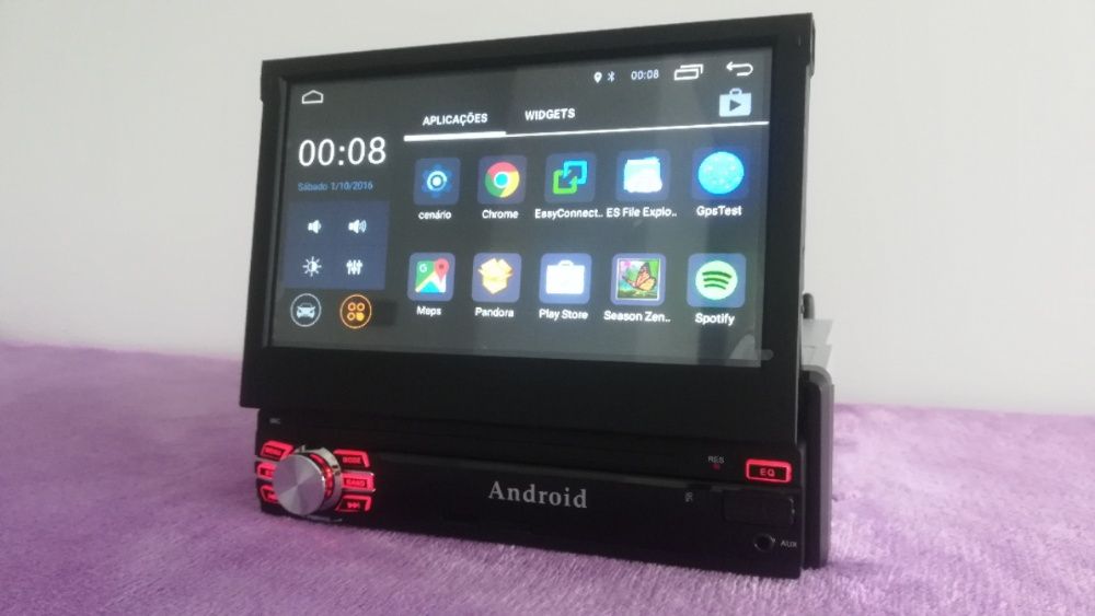 Rádio 1DIN - 7" touch - sistema ANDROID