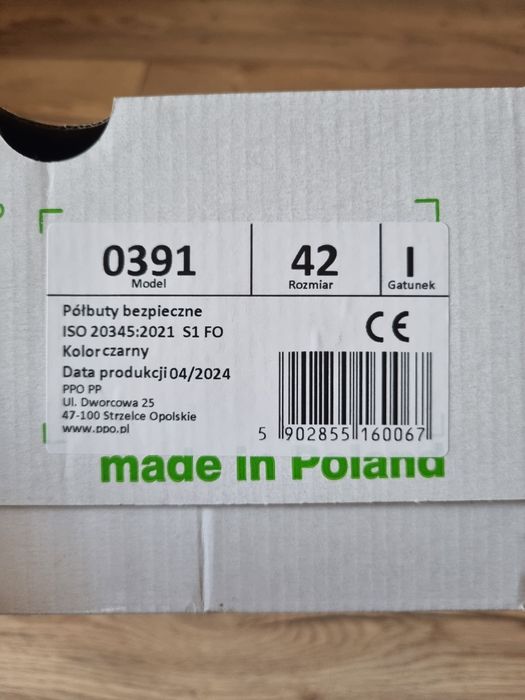 Półbuty bezpieczne 0391 PPO rozmiar 42