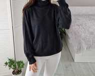 Pre end city ciemnoszary wełniany sweter z golfem 50% wełna XL