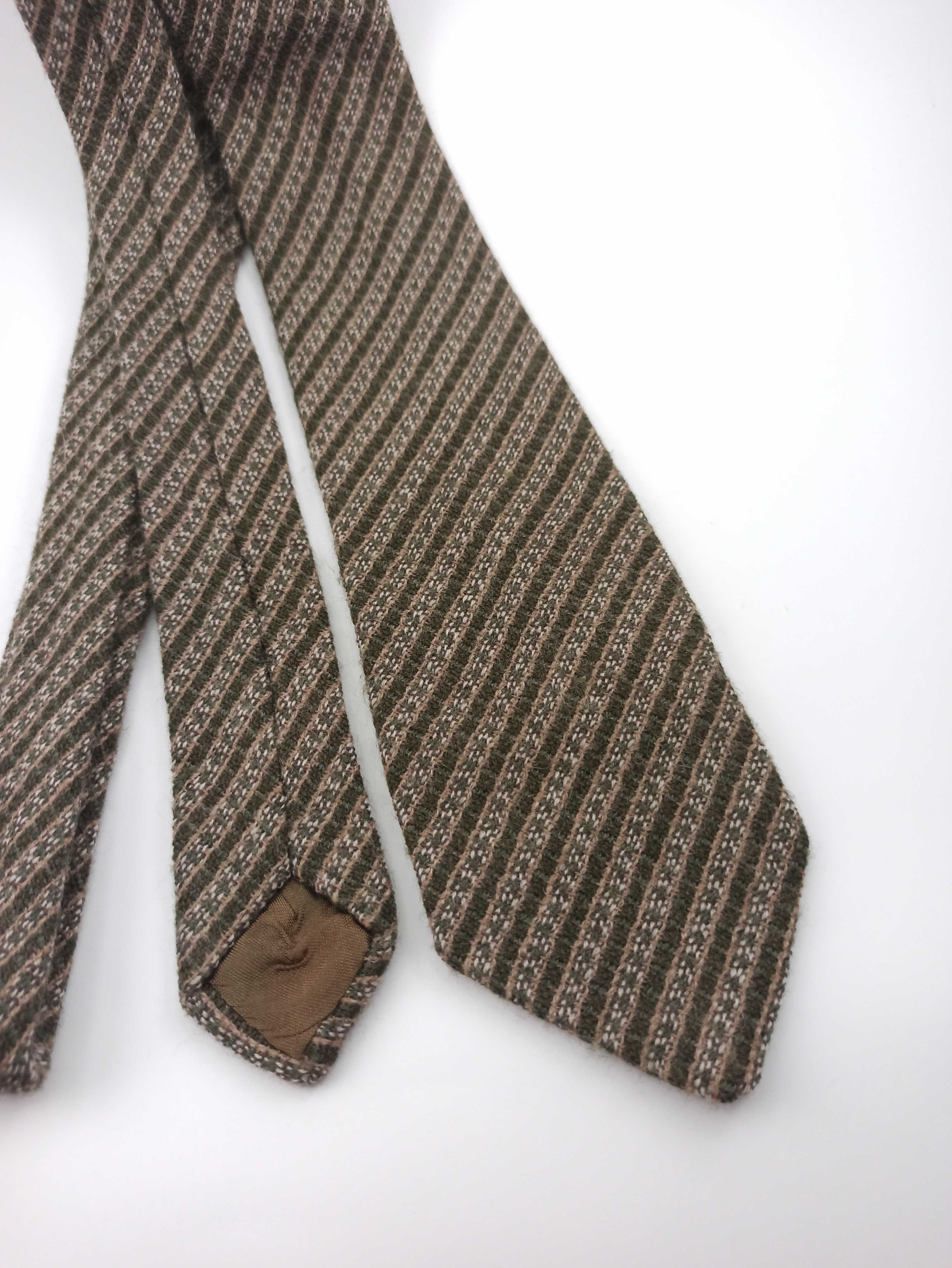 Wełniany jedwabny krawat w paski
