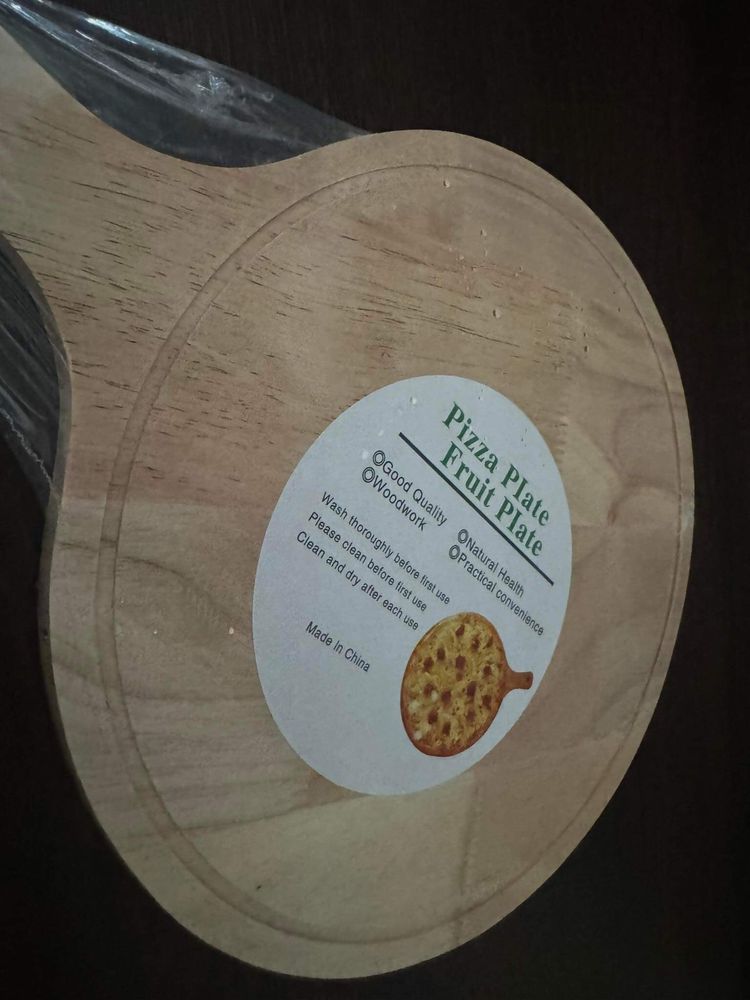 Deska do pizzy / krojenia drewniana okrągła 36x25x1 cm 48tknk