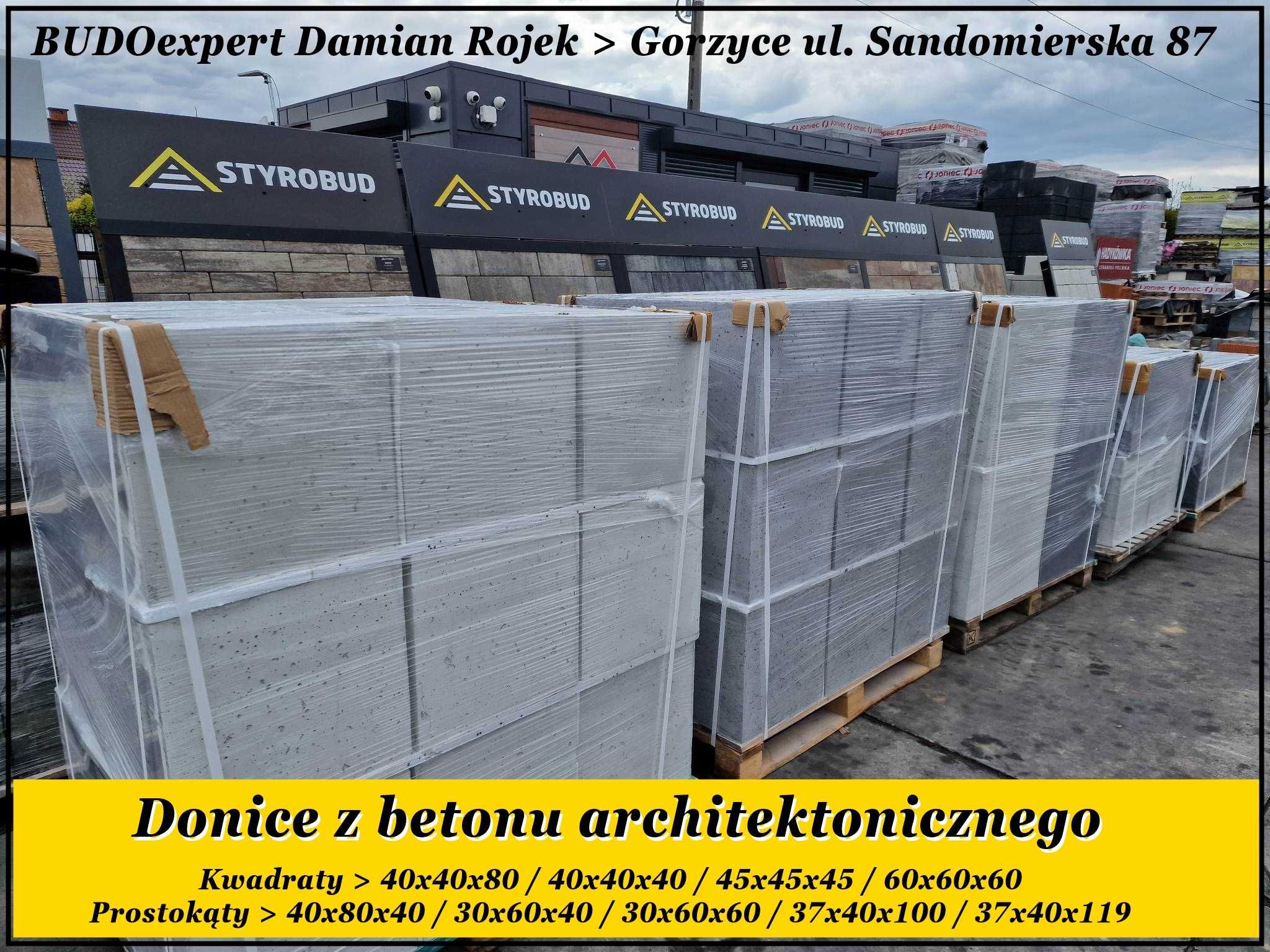 Gazony ogrodowe Joniec Moonflor duży format 40x30x25 donica betonowa