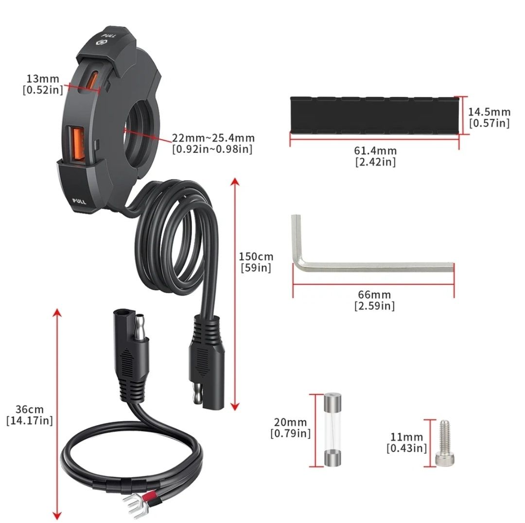 Ładowarka motocyklowa usb-c usb c