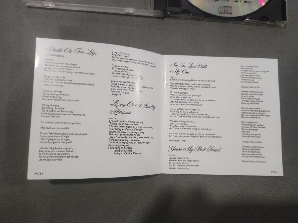 CD "A Night at the Opera" de Queen