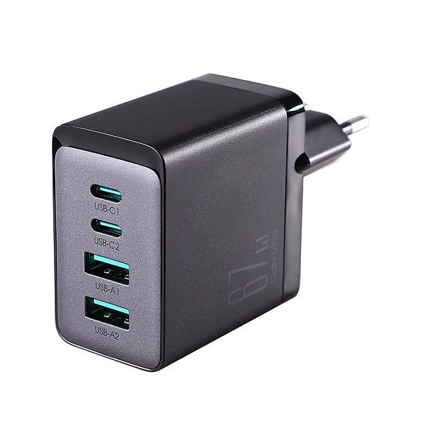 Joyroom ładowarka GaN 67w 4 porty (2x Usb, 2x Usb C) czarna (tcg02) +