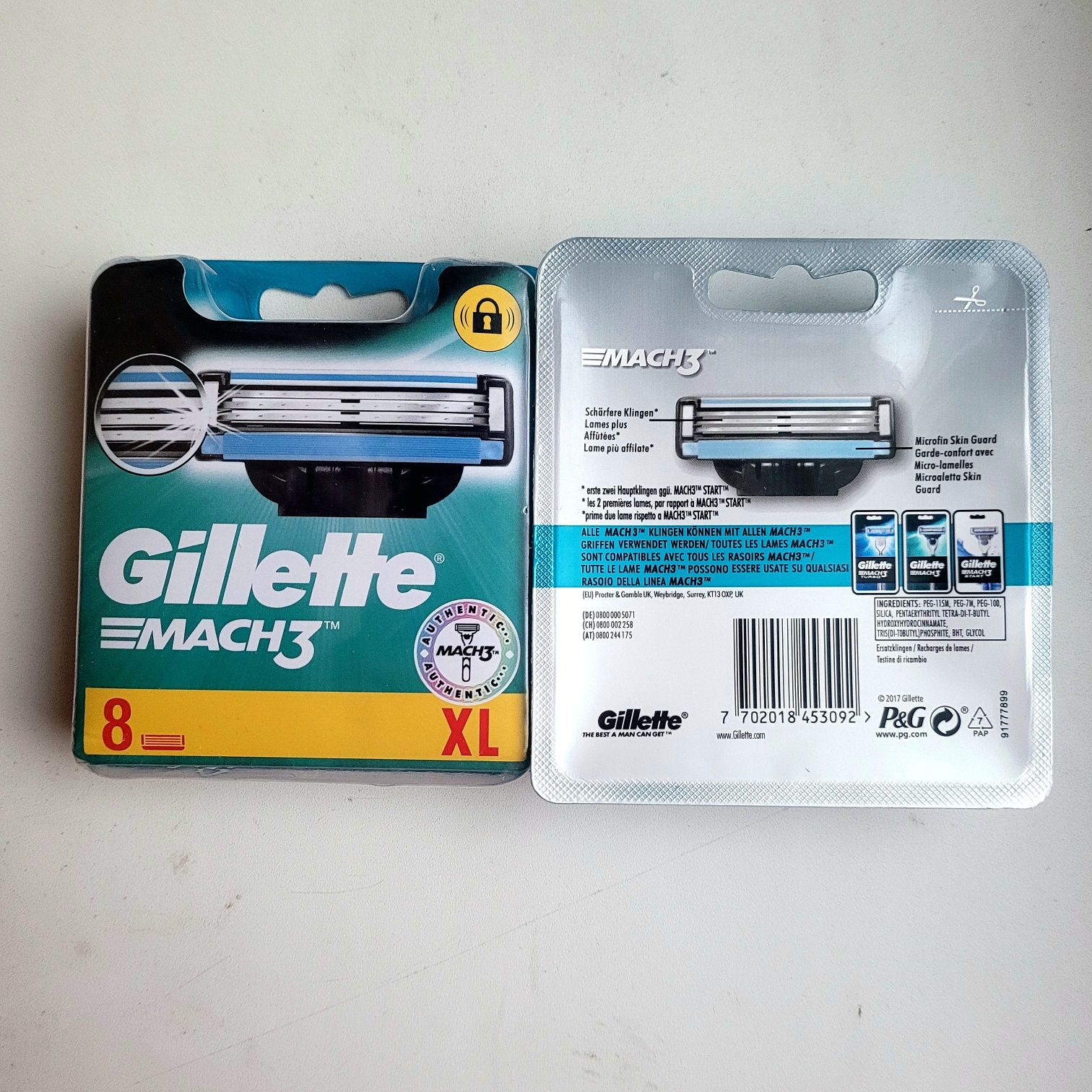 8 шт Gillette Mach3 (оригінал) Європа