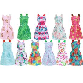 Zestaw Ubranka dla lalek Barbie Sukienki 10 szt Różne wzory