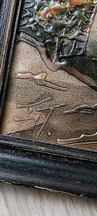 Stary obraz ręcznie malowany - sygnowany