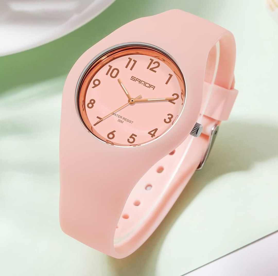 Damski różowy zegarek wodoodporny nowy z metką na prezent