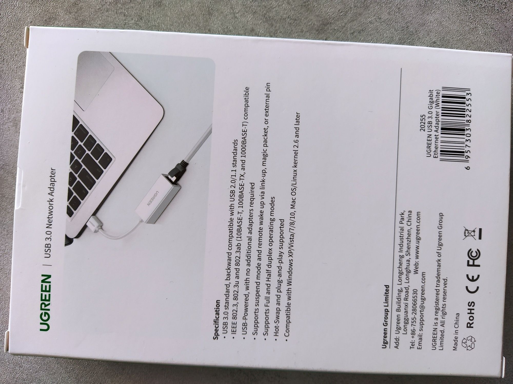 Przejściówka wejście USB Ethernet adapter do komputera laptopa tv