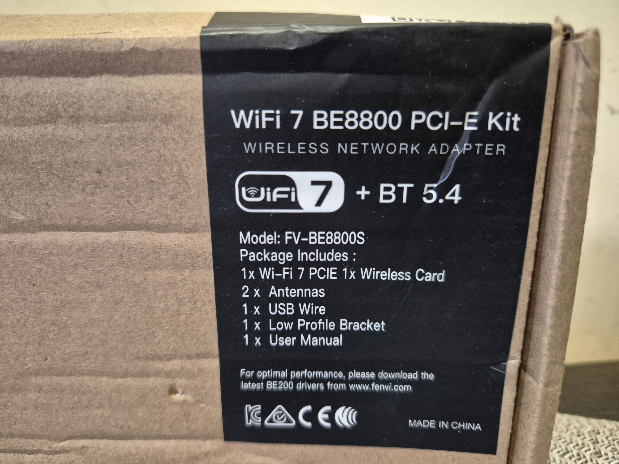 Мережевий адаптер Fenvi FV-BE8800S WiFi 7, BT 5.4.