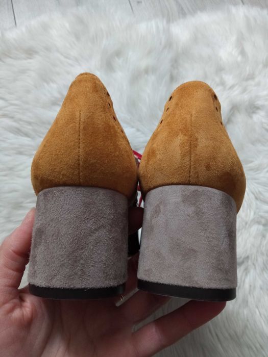 Черевики кольорові широкий каблук,туфлі лак,туфлі шнурки,ботильйони 38