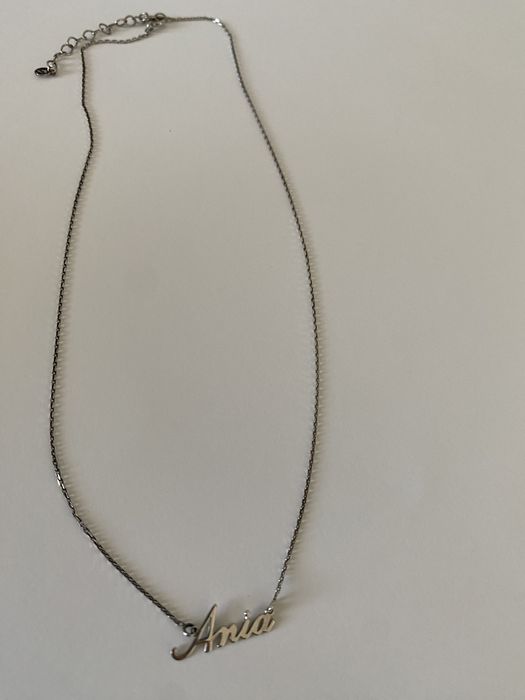 Naszyjnik YES napis Ania srebro oksydowane