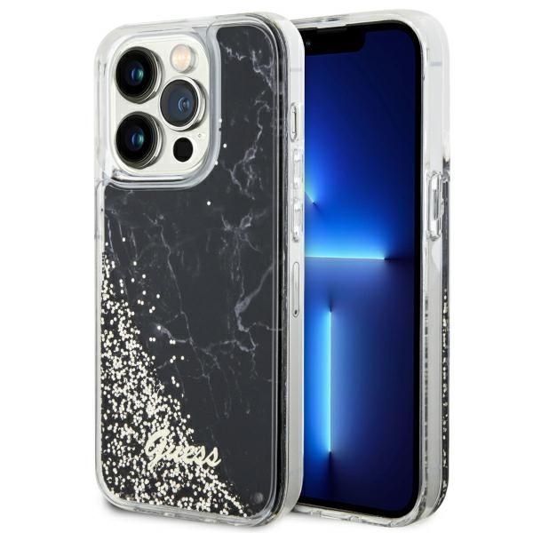 Etui Guess Liquid Glitter Marble do iPhone'a 14 Pro