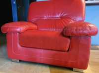 Fotel skórzany czerwony nowoczesny