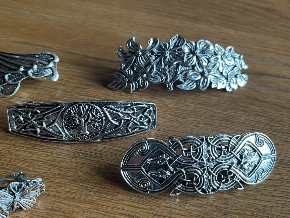 zestaw 5 spinek automatycznych metalowch