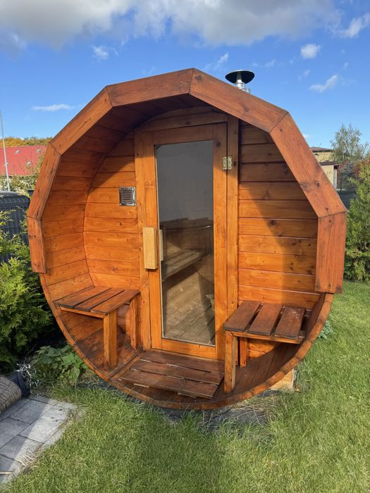 Sauna ogrodowa opalana drewnem 240cm dluga jak nowa