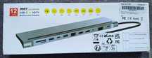 12-portowy podwójny koncentrator 4K HDMI USB C HDTV VGA RJ45 SD / TF d