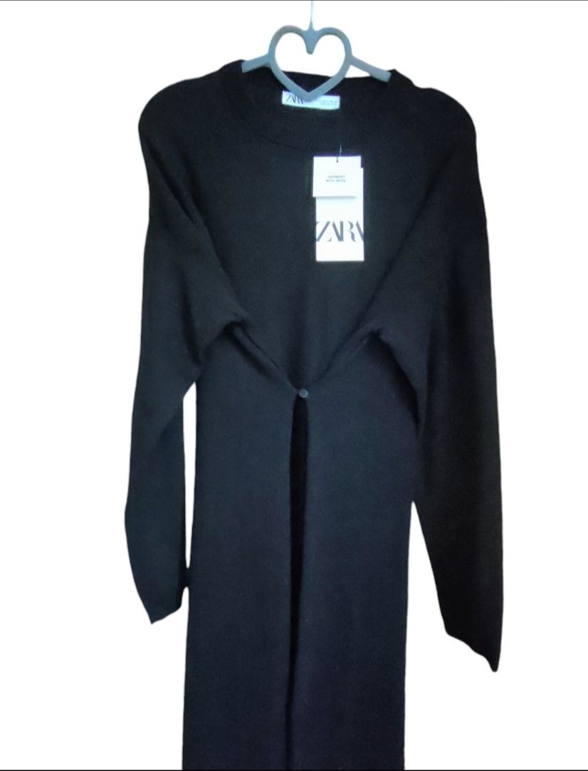 Zara piękna nowa wielofuncyjna sukienka wełna oversize S/XL