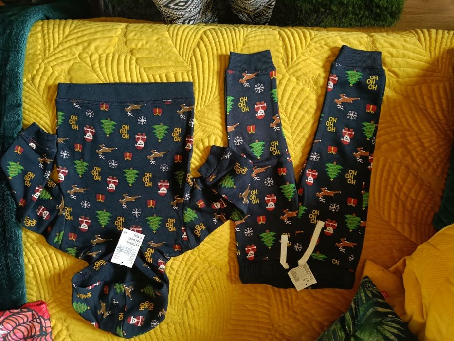 Nowy komplet bluza spodnie dresowa 92 hm H&m świąteczna Mikołaj