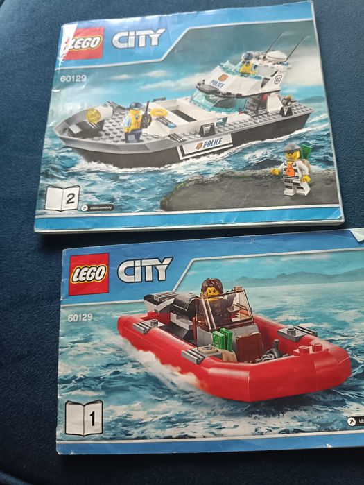 LEGO CITI 60129 łódź policyjna + ponton złodziei