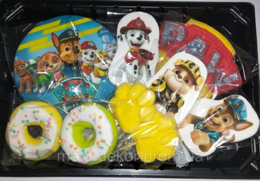 Сахарные украшения в торт Щенячий Патруль