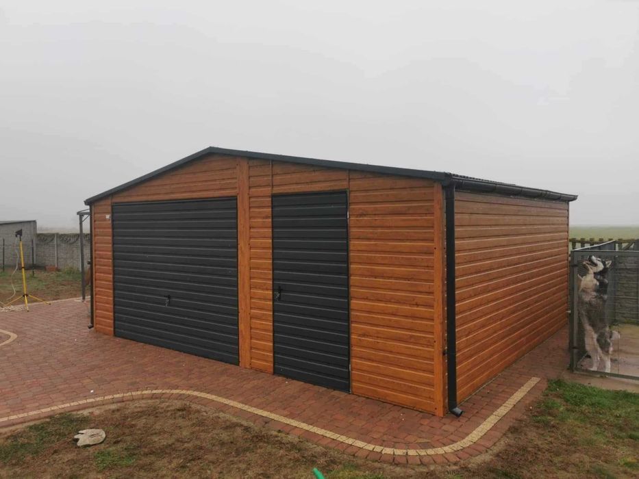 Garaż blaszany 5x5 drewnopodobny, opcja personalizacji na życzenie!