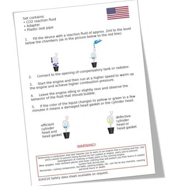 Tester Szczelności Uszczelki GŁOWICY CO2 50 TESTÓW PŁYN