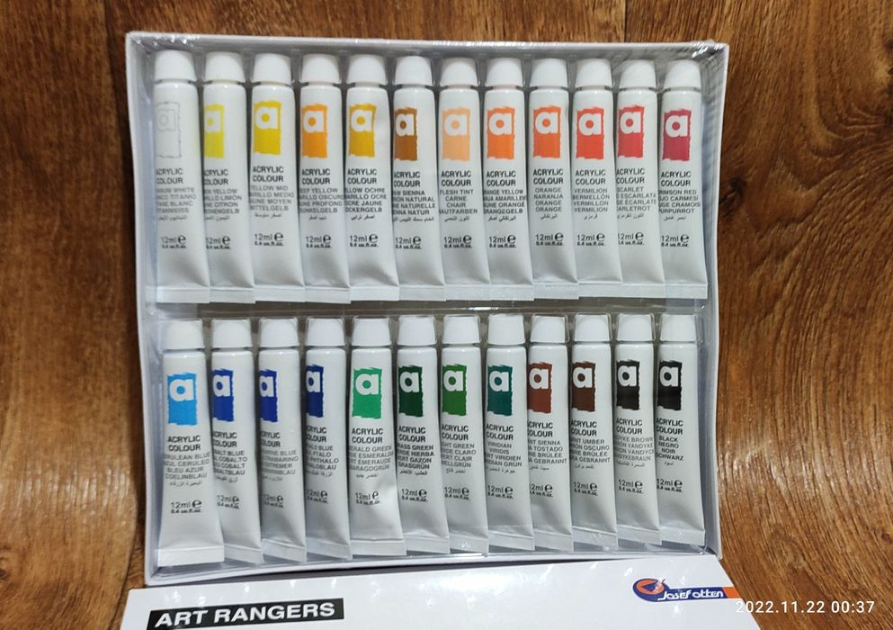 Акриловые краски ea2412c-4 для рисования 24 цвета