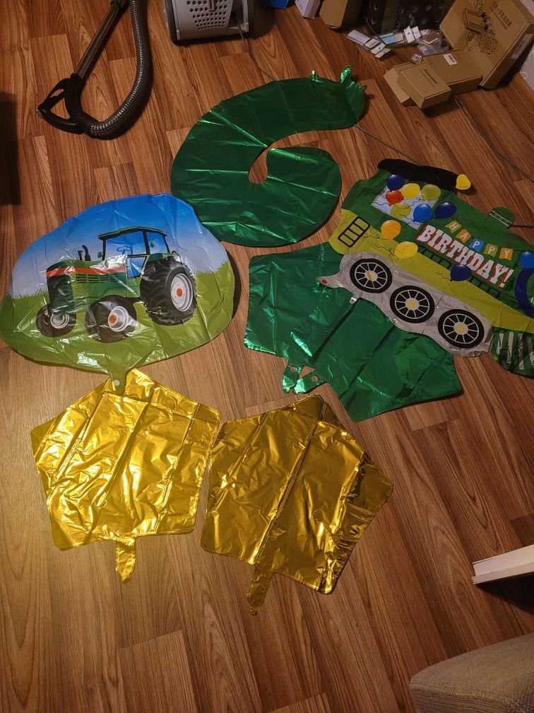 Zestaw balonów na hel traktor gospodarstwo na 6 lub 9 urodziny