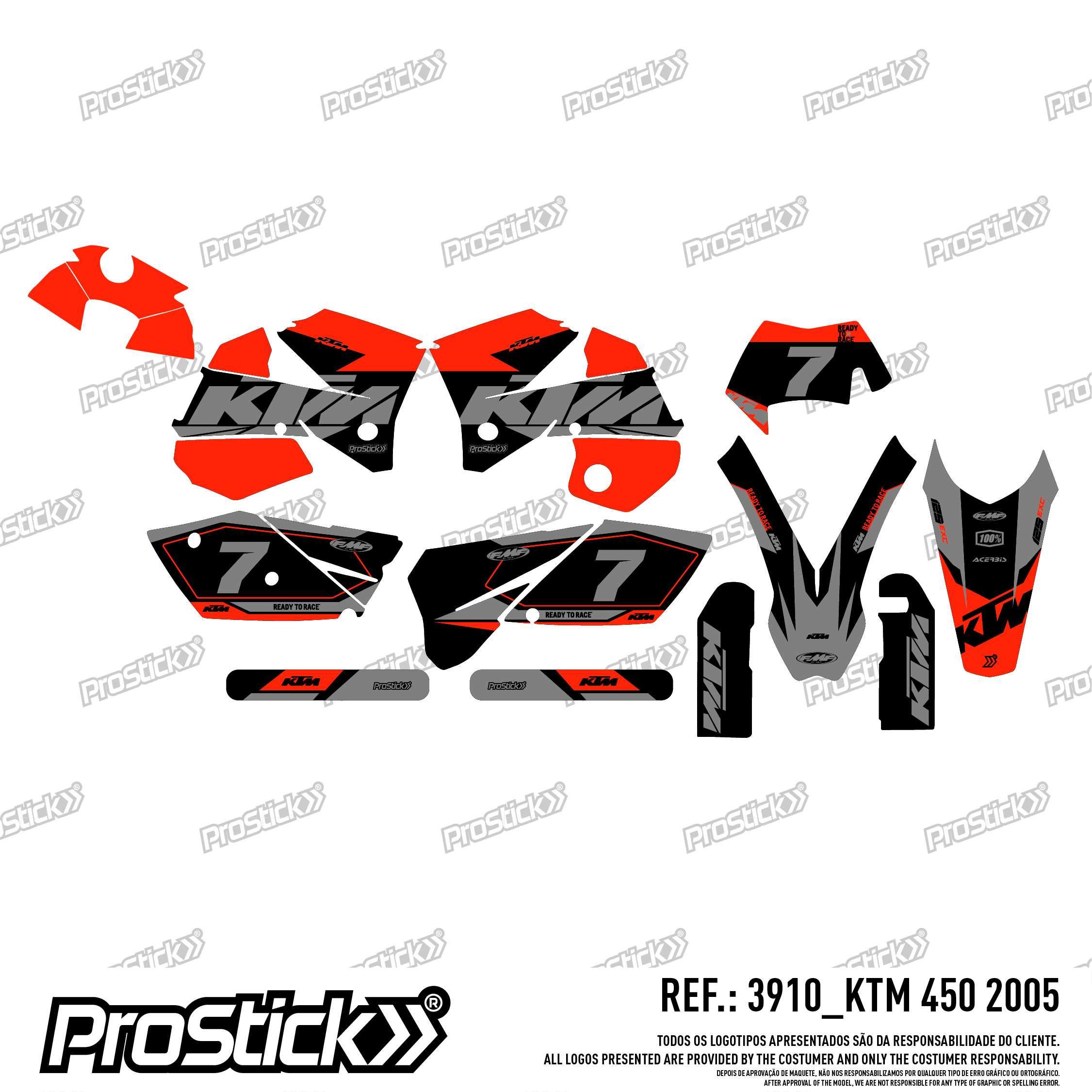 Kit Autocolantes ktm exc sx de 1998 a 2007