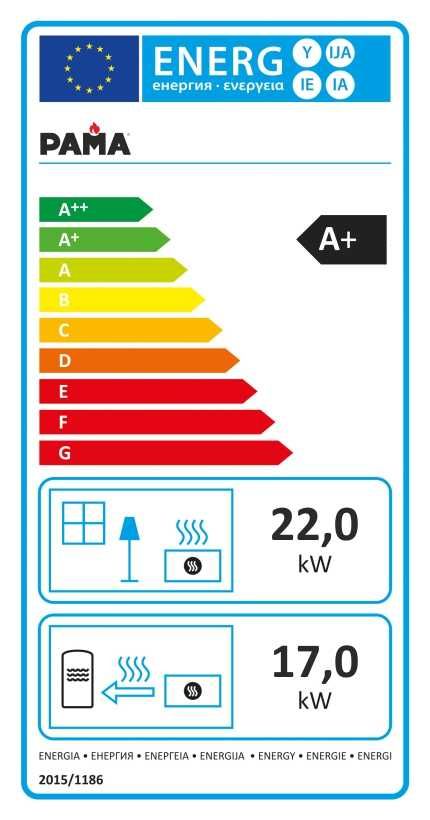 PAMA - kominek z płaszczem wodnym 22 kW z tylnym załadunkiem narożny