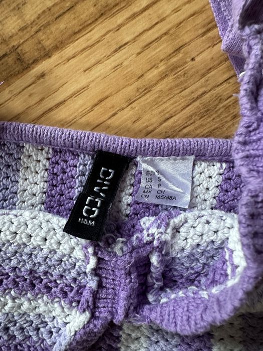 Top szydelkowy crop top h&m S/36