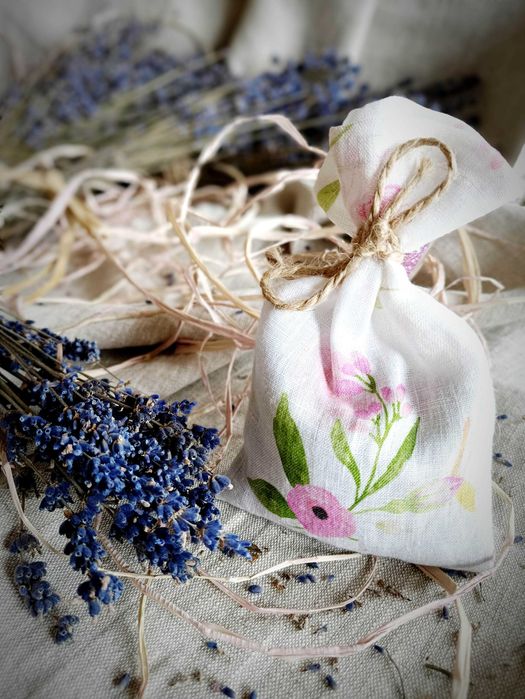 Lniane woreczki z lawendą Handmade