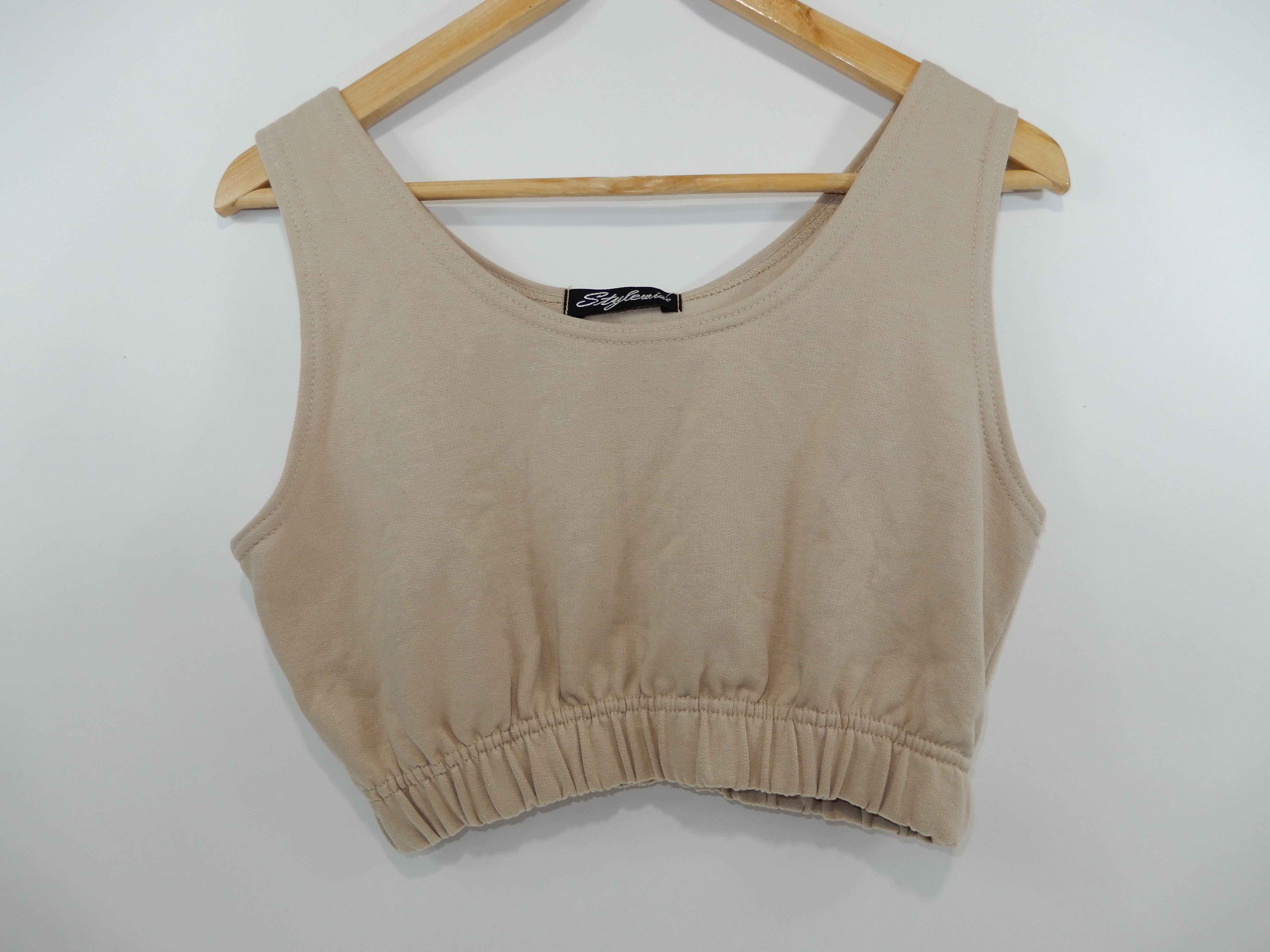 Crop top beżowy sportowy 40 L